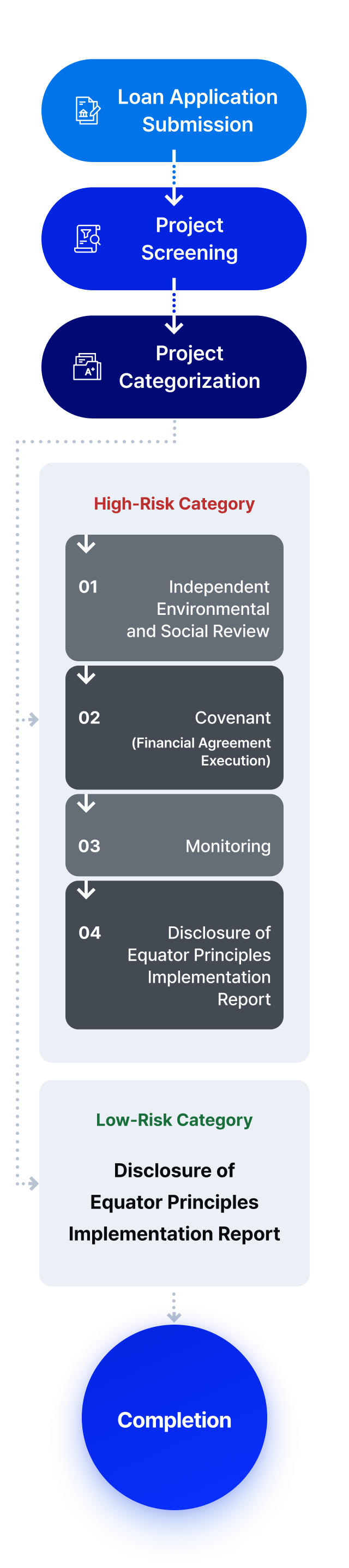 적도원칙(EPs) 프로세스를 나타낸 도표